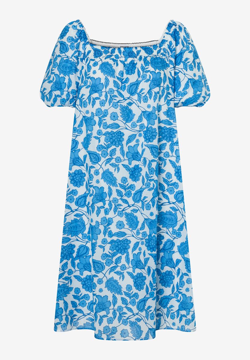 Kleid mit Blumenprint und Puffärmeln