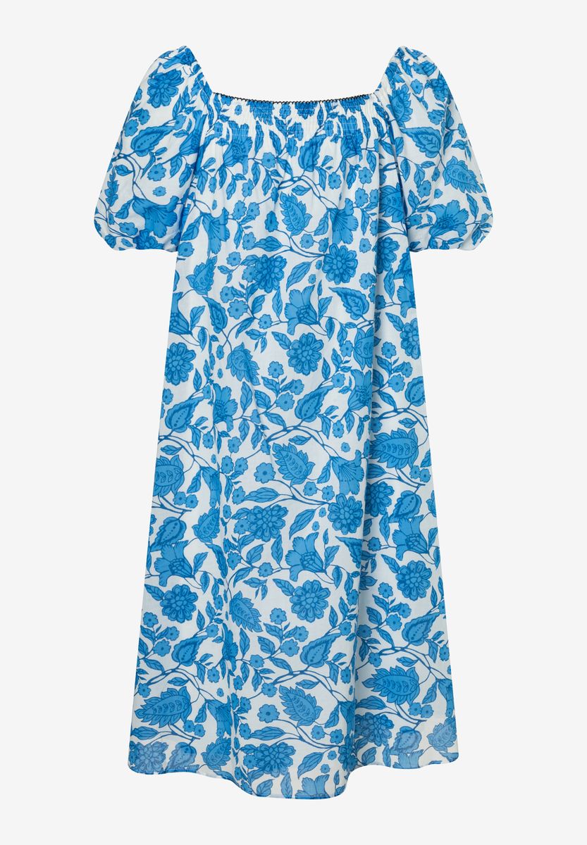 Kleid mit Blumenprint und Puffärmeln