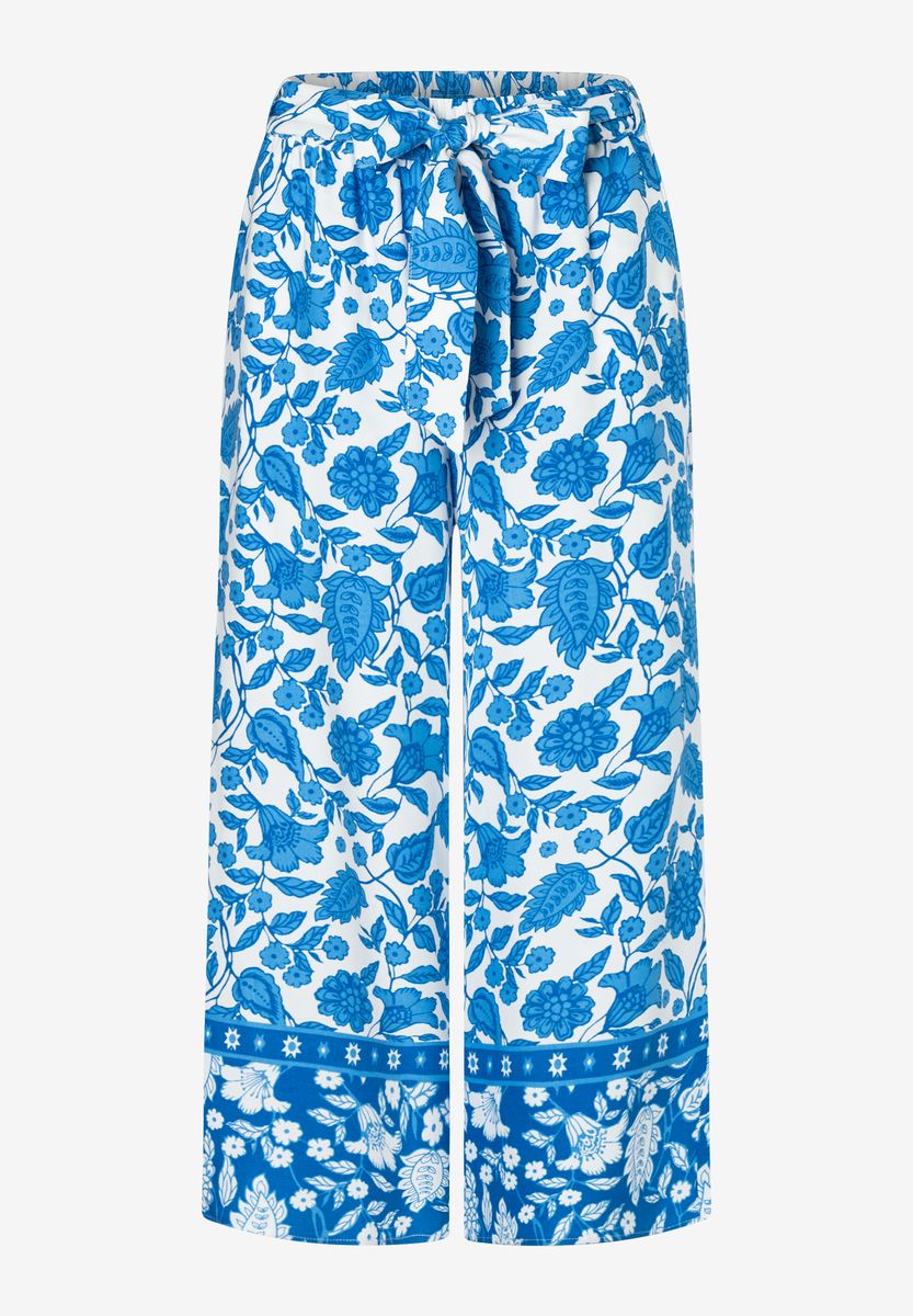 Weite Stoffhose mit Blumenmuster