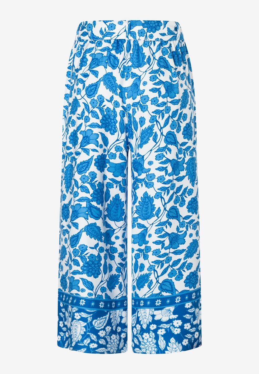 Weite Stoffhose mit Blumenmuster