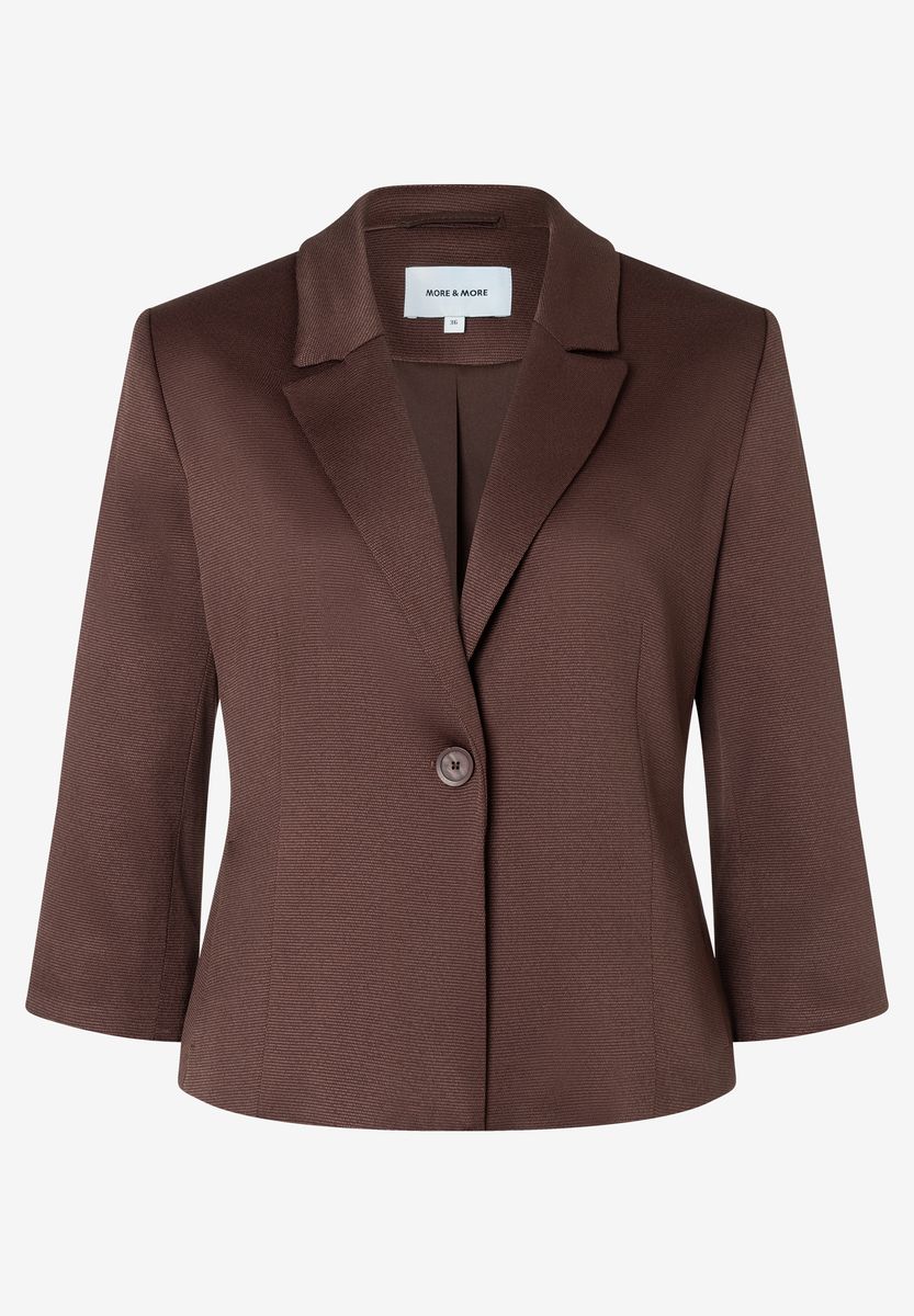 Strukturierter Einknopf-Blazer mit Dreiviertelarm