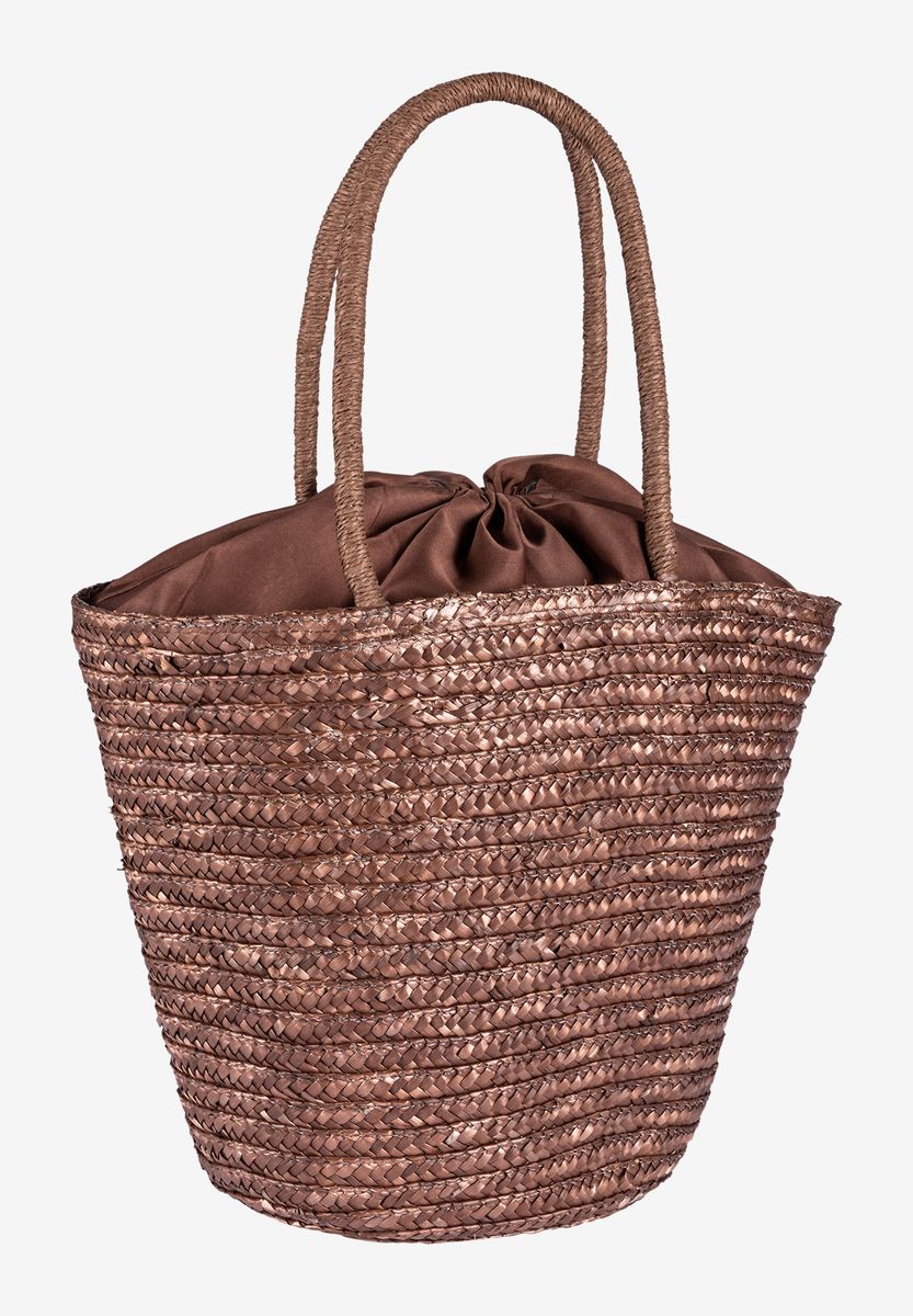 Geflochtene Metallic-Strohtasche Shopper