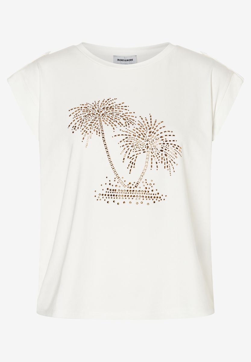 Verziertes T-Shirt mit Palmenmotiv