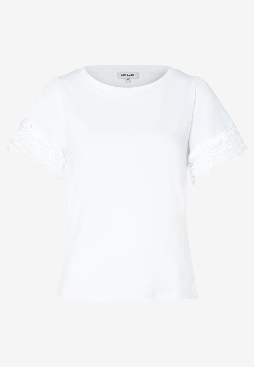 T-Shirt mit Häkelspitzen-Ärmeln