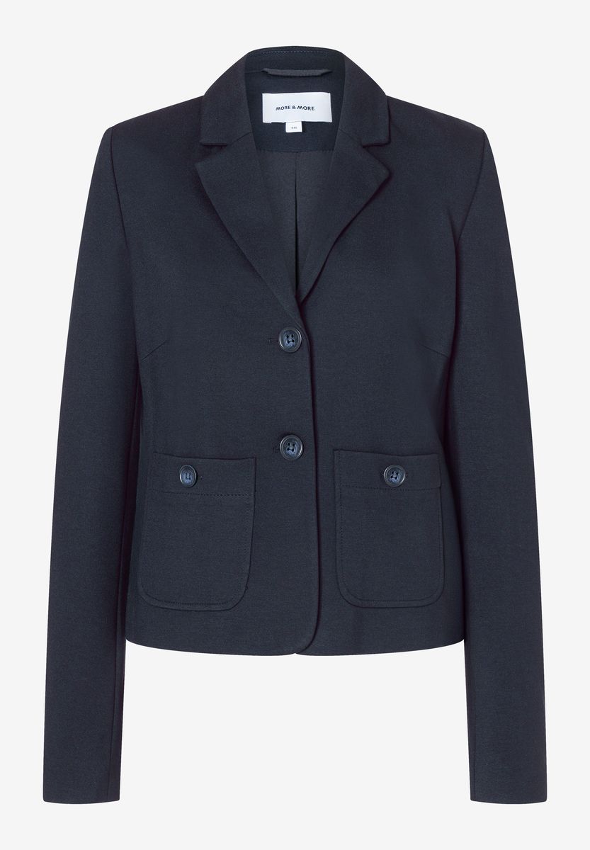 Taillierter Jerseyblazer mit aufgesetzten Taschen