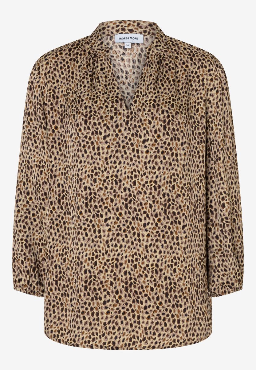 Fließende Bluse mit Leopardenmuster