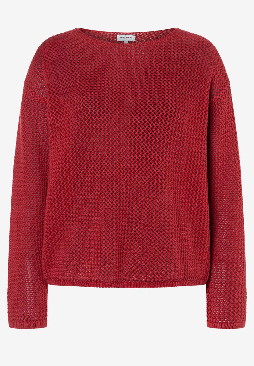 Ajour-Pullover mit U-Boot-Ausschnitt