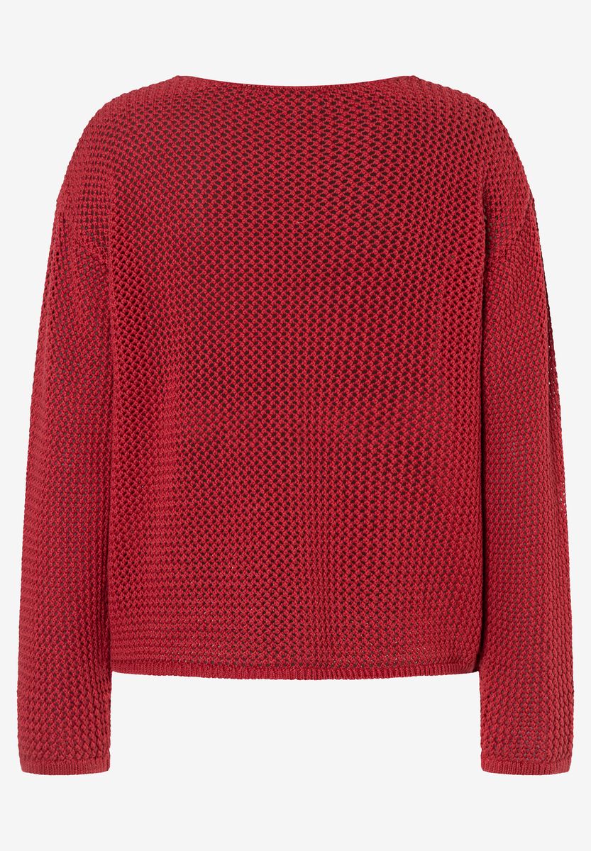 Ajour-Pullover mit U-Boot-Ausschnitt