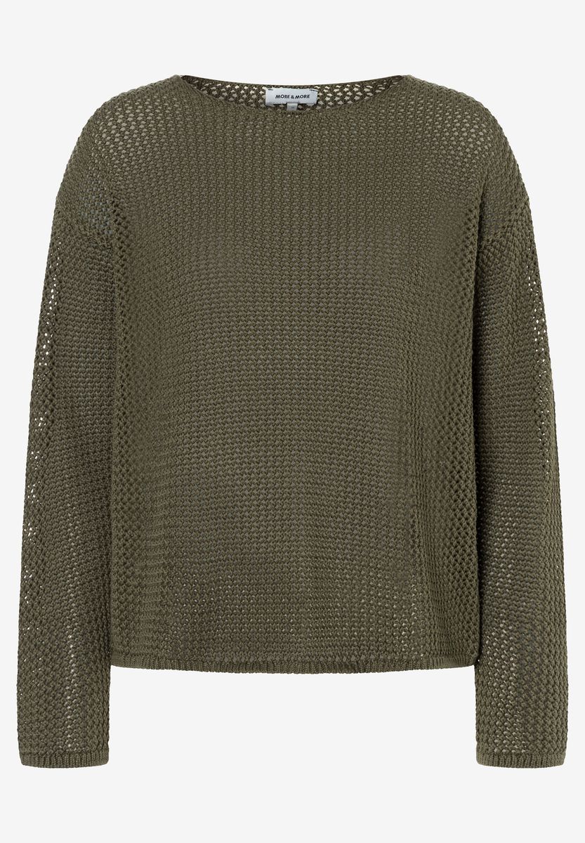 Strukturierter Ajour-Strickpullover