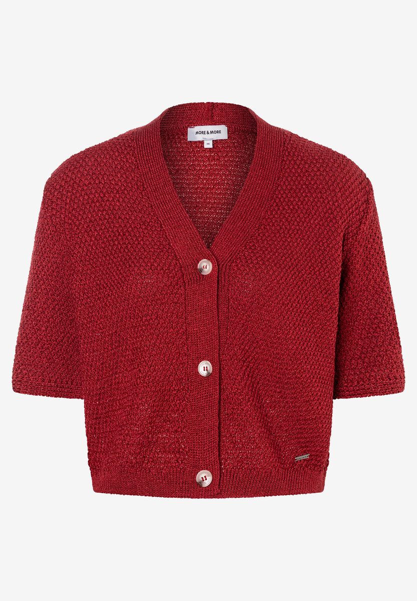 Strukturierter Kurzarm-Strickcardigan