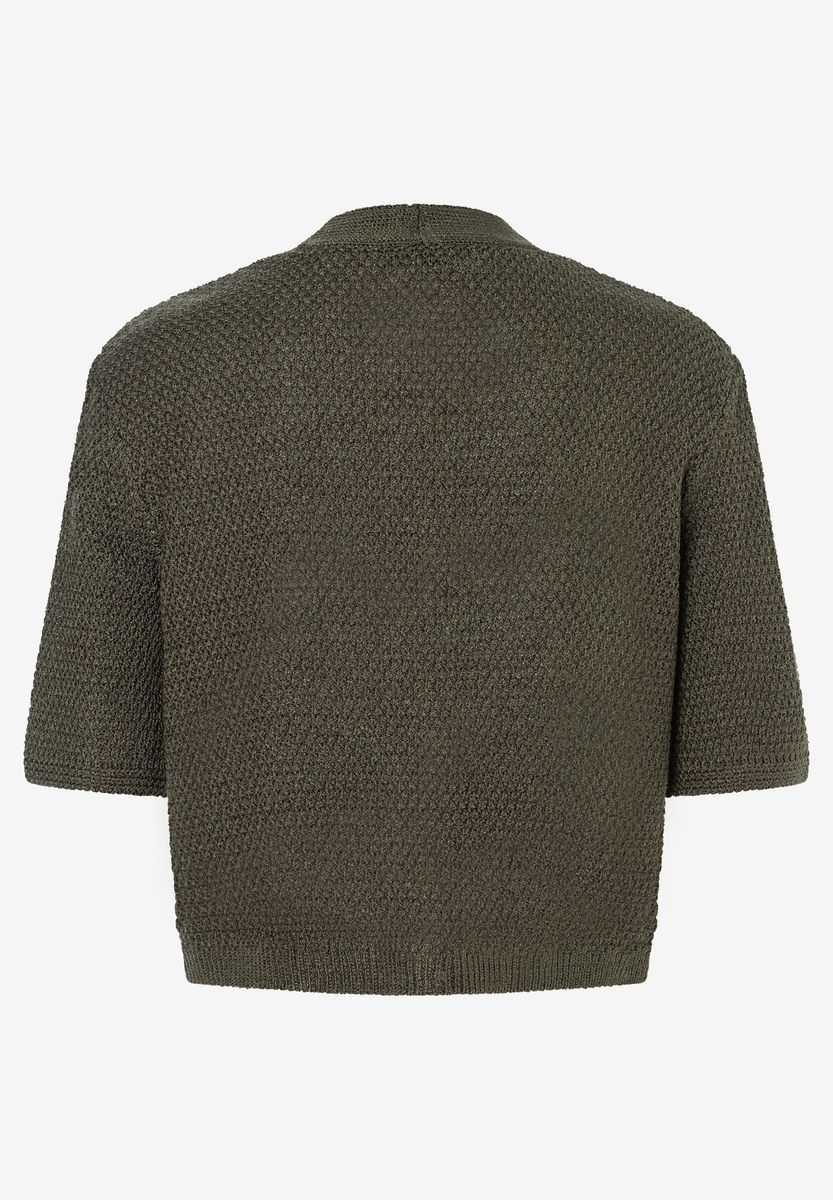 Strukturierter Kurzarm-Strickcardigan