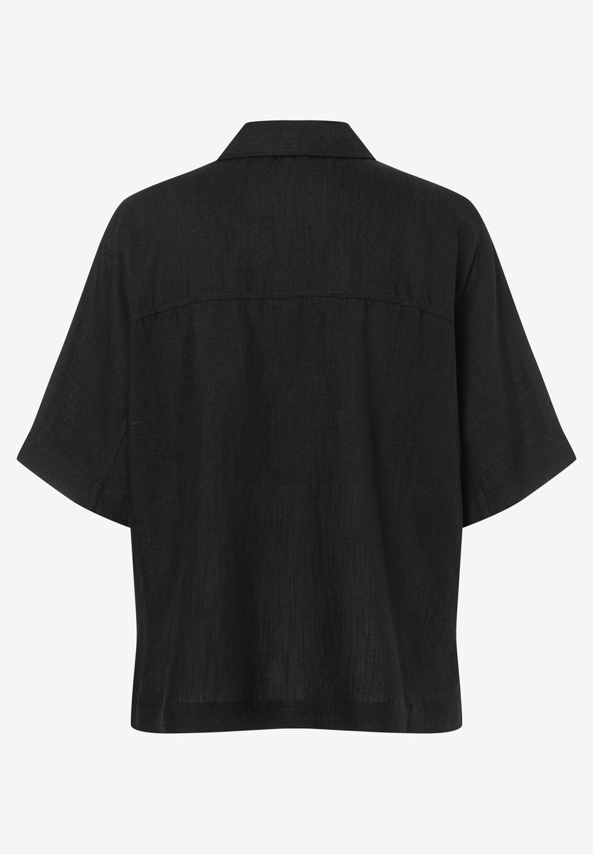 Kurzarm-Bluse mit Rüschenbesatz