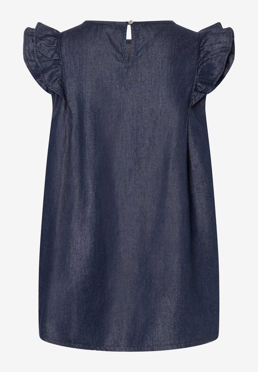 Jeansbluse mit Rüschenärmeln