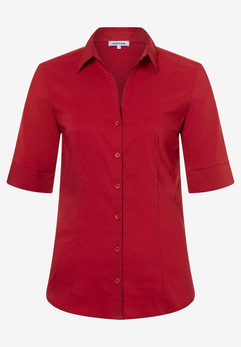 Klassische Kurzarm-Bluse mit Knopfleiste