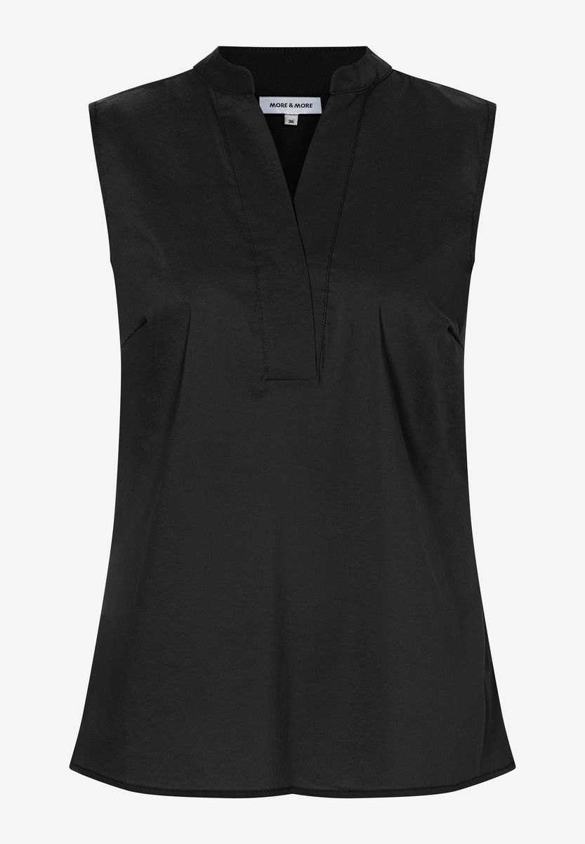 Ärmellose Bluse mit Schlitz-Ausschnitt