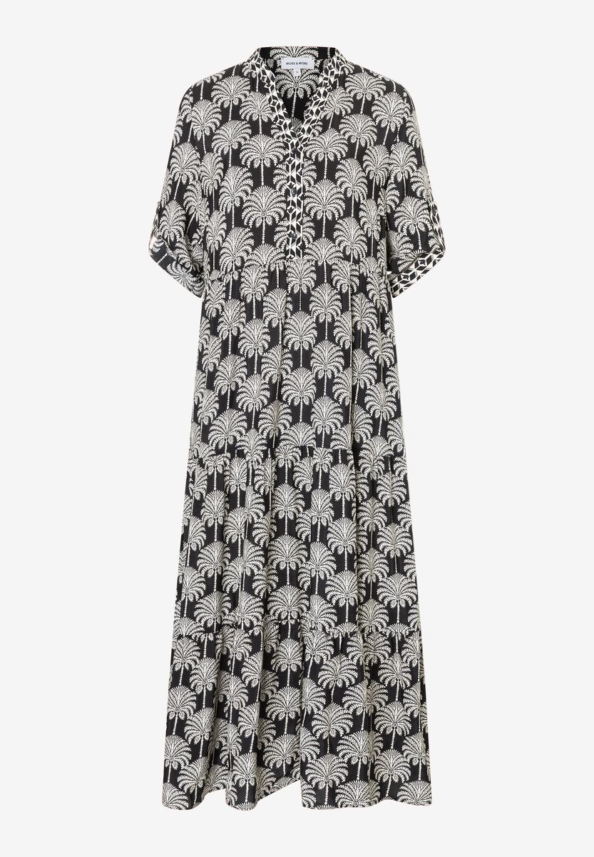 Gestuftes Maxikleid mit Botanik-Print