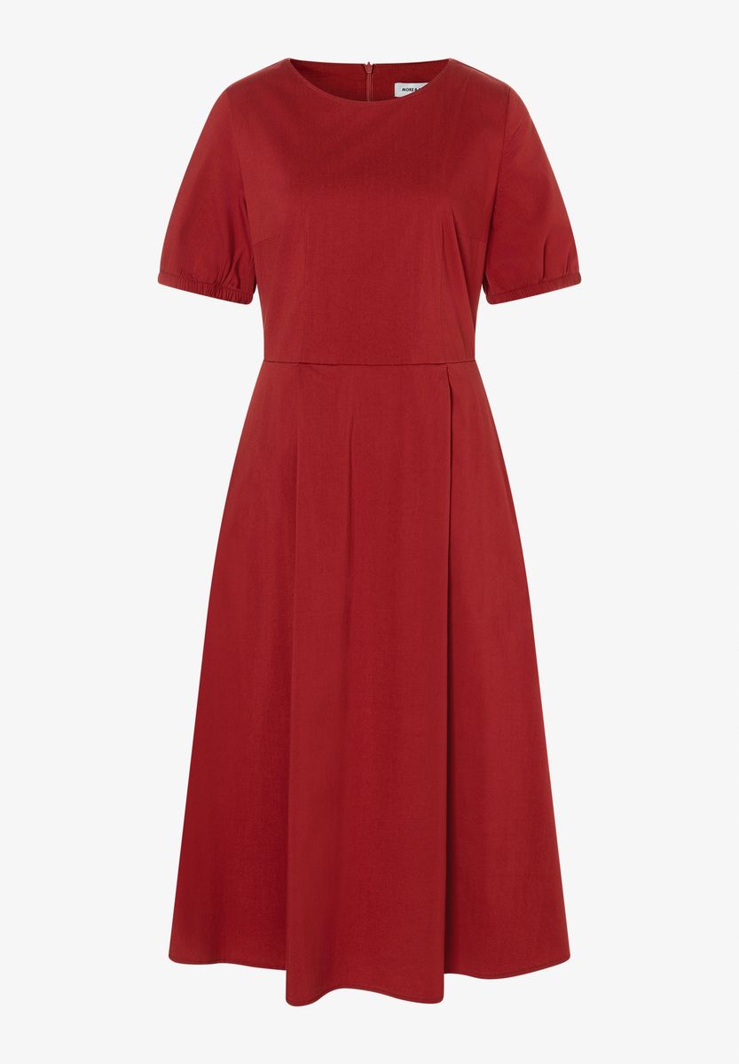 Kurzärmeliges Midikleid mit Falten
