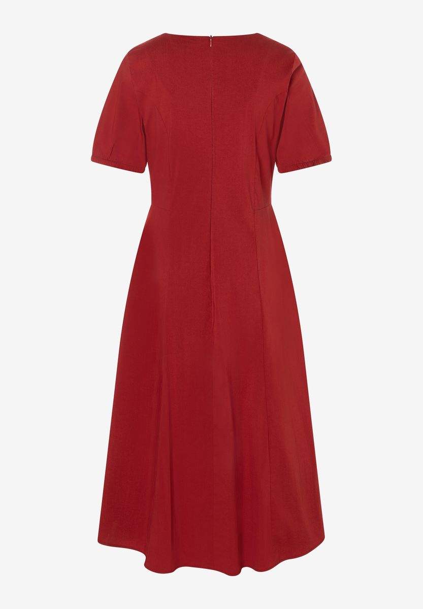 Kurzärmeliges Midikleid mit Falten