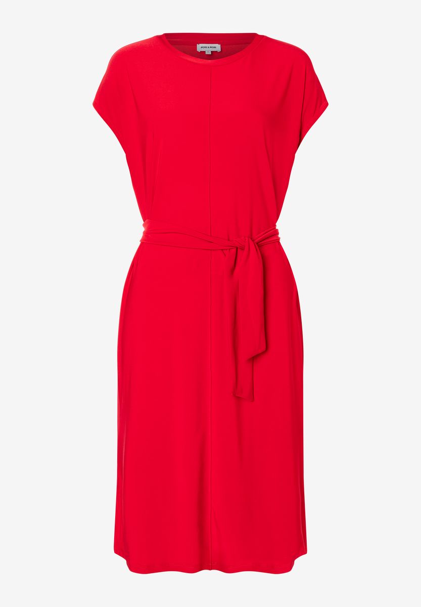 Minimalistisches Jerseykleid mit Gürtel