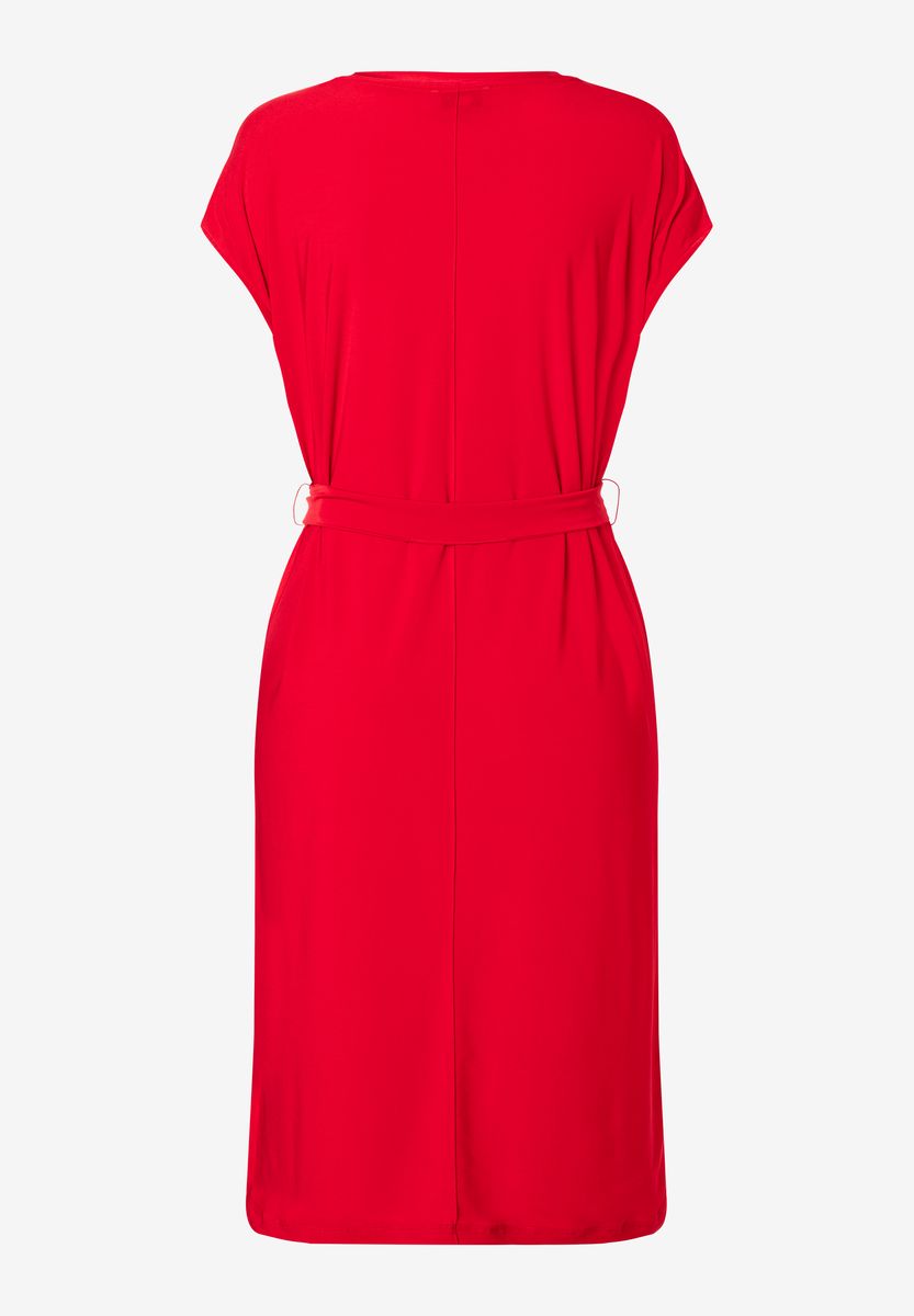Minimalistisches Jerseykleid mit Gürtel