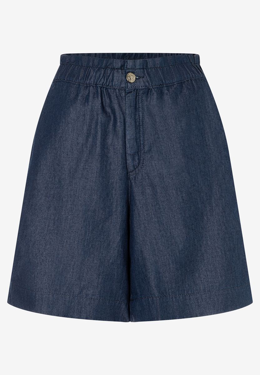 High-Waist Jeans-Shorts mit weitem Bein