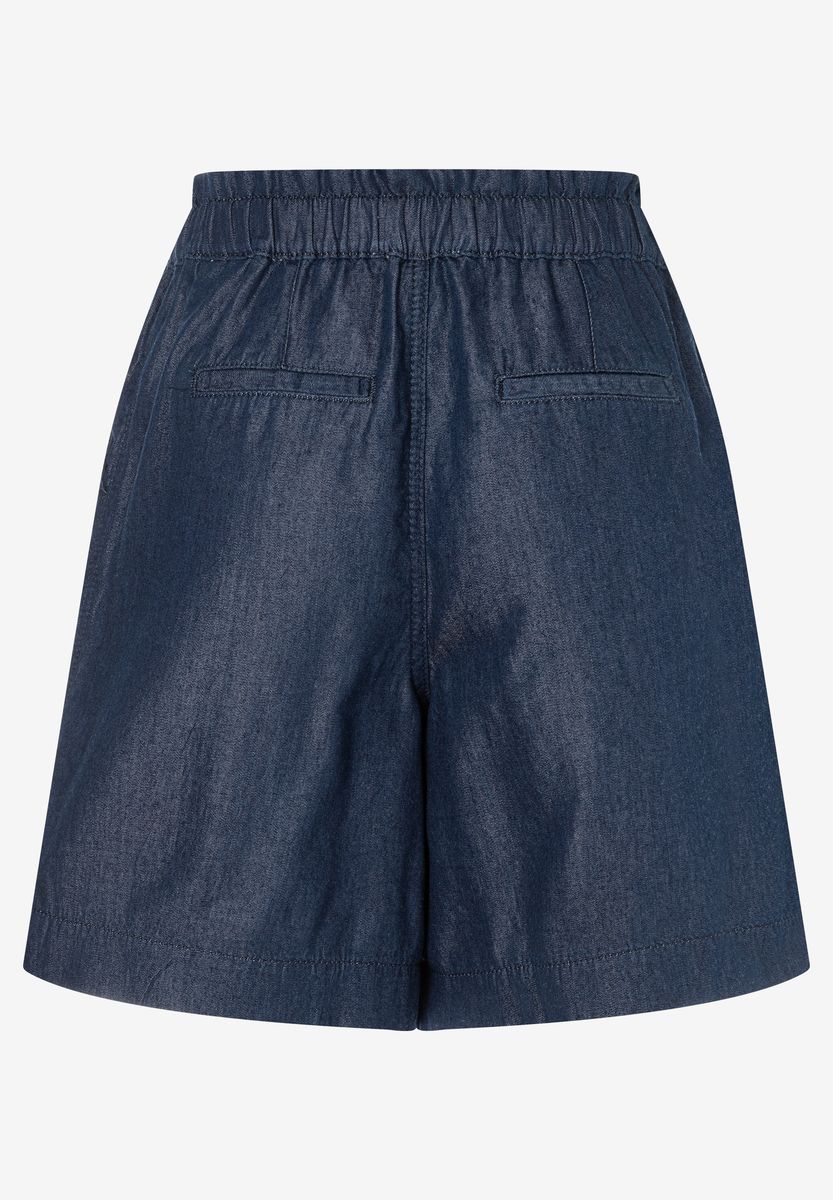High-Waist Jeans-Shorts mit weitem Bein