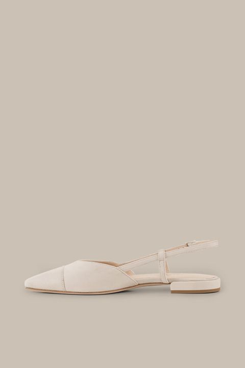 Elegante spitze Wildleder-Slingbacks