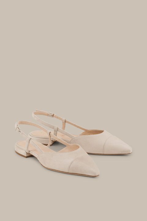 Elegante spitze Wildleder-Slingbacks