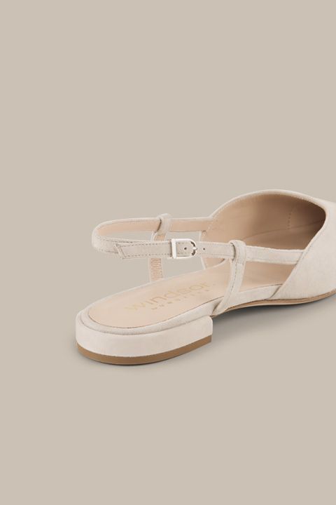 Elegante spitze Wildleder-Slingbacks