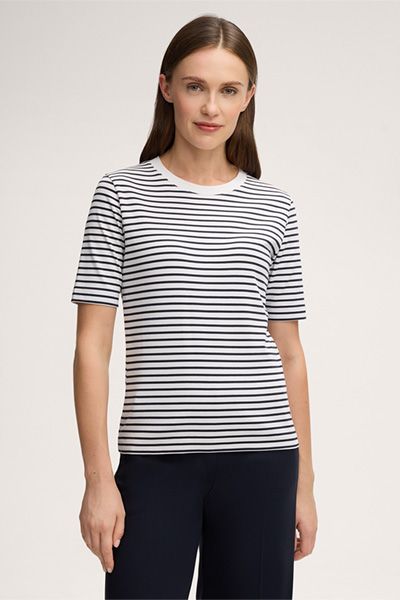 Maritimes Gestreiftes Interlock-Baumwolltop
