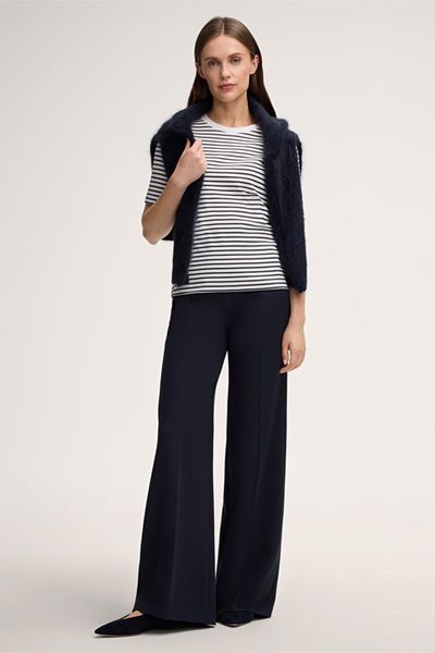 Maritimes Gestreiftes Interlock-Baumwolltop