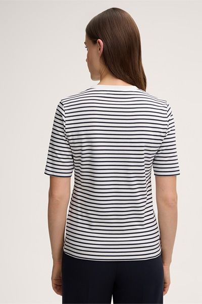 Maritimes Gestreiftes Interlock-Baumwolltop