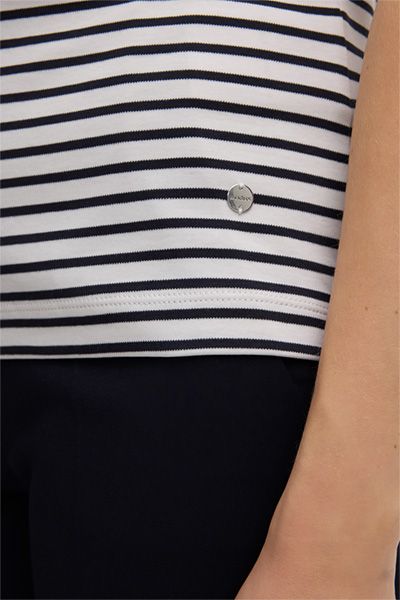 Maritimes Gestreiftes Interlock-Baumwolltop