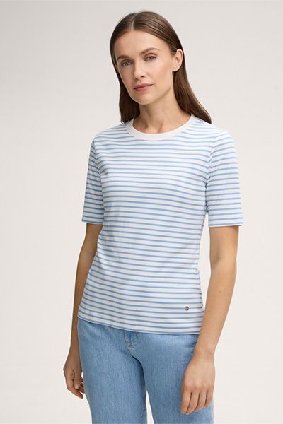 Gestreiftes Interlock-T-Shirt aus Bio-Baumwolle