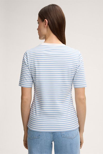 Gestreiftes Interlock-T-Shirt aus Bio-Baumwolle
