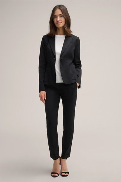 Taillierter Cotton-Popeline-Stretch-Blazer