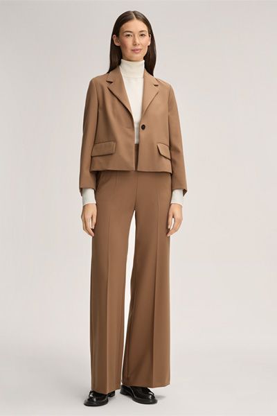 Hochtaillierte Marlene-Hose mit weitem Bein