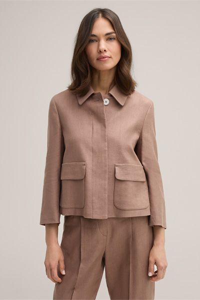 Kurzer Blazer aus Leinenmischung