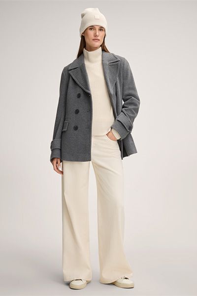 Zweireihige Cabanjacke aus Wollmix