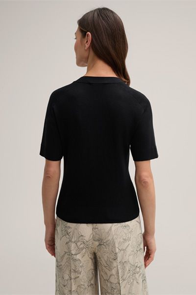 Elegantes Seide-Baumwolle-Strickshirt