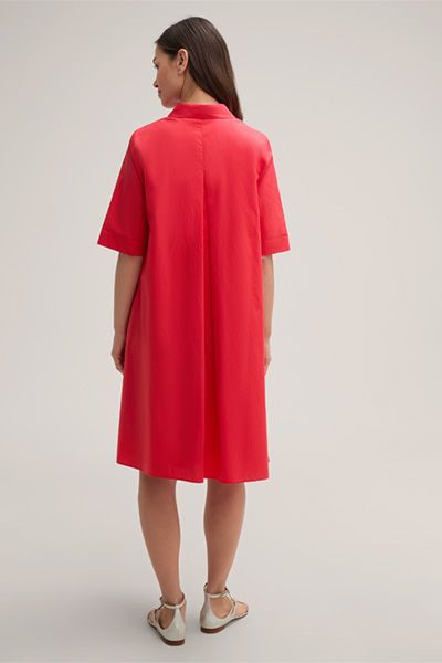 A-Linien-Popeline-Midikleid mit Polokragen