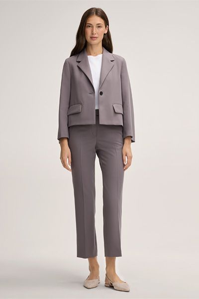 Schmal geschnittene Crepe-Hose mit geradem Bein