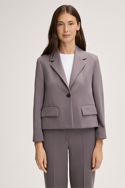 Moderner Crêpe-Blazer in Kastenform