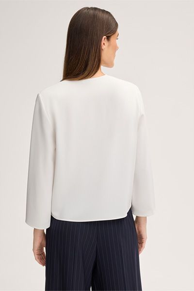 Elegante V-Ausschnitt Crepe Bluse
