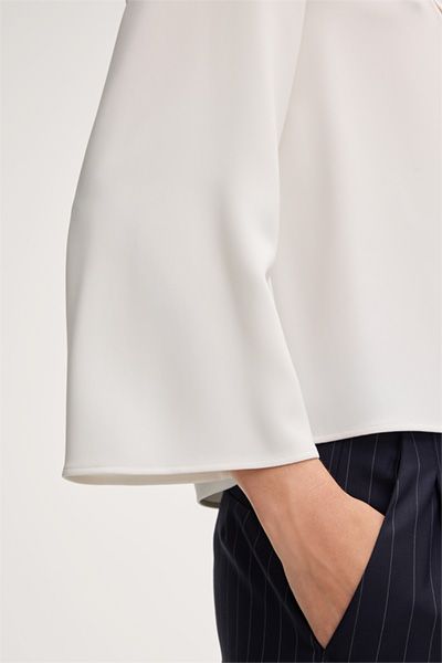 Elegante V-Ausschnitt Crepe Bluse