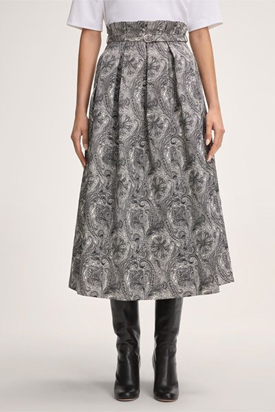 Eleganter Paisley-Midi-Rock in A-Linie