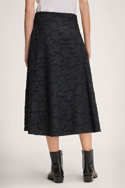 Midi-Rock aus floralem Jacquard