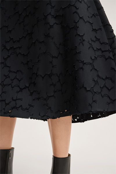 Midi-Rock aus floralem Jacquard