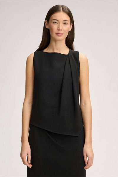 Asymmetrisches drapiertes Crêpe-Top
