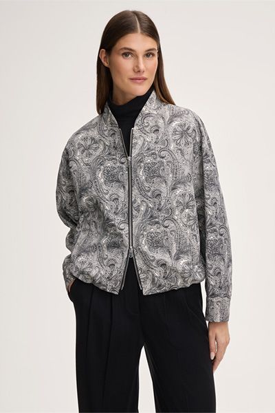 Paisley-Print Blouson mit Reißverschluss